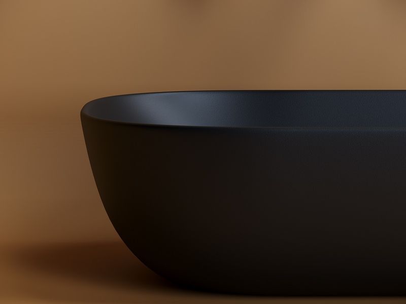 Раковина накладная Ceramica Nova Element CN6009MB 45.5x32.5 (черный матовый), без донного клапана