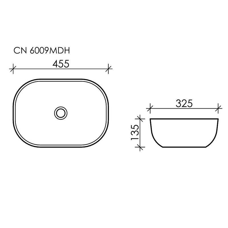 Раковина накладная Ceramica Nova Element CN6009MDH 45.5x32.5 (антрацит темный матовый), без донного клапана