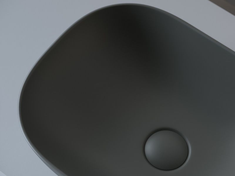 Раковина накладная Ceramica Nova Element CN6009MDH 45.5x32.5 (антрацит темный матовый), без донного клапана