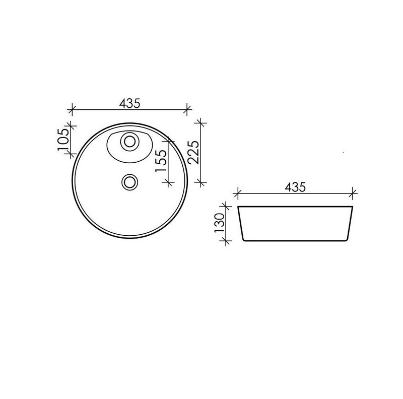 Раковина накладная Ceramica Nova Element CN6014 43.5x43.5 (белый), без донного клапана