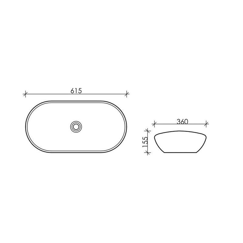 Раковина накладная Ceramica Nova Element CN6015 62x36 (белый), без донного клапана