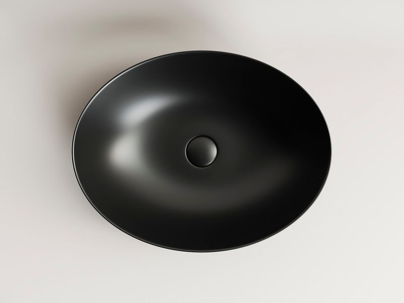 Раковина накладная Ceramica Nova Element CN6017MB 52x39.5 (черный матовый), без донного клапана