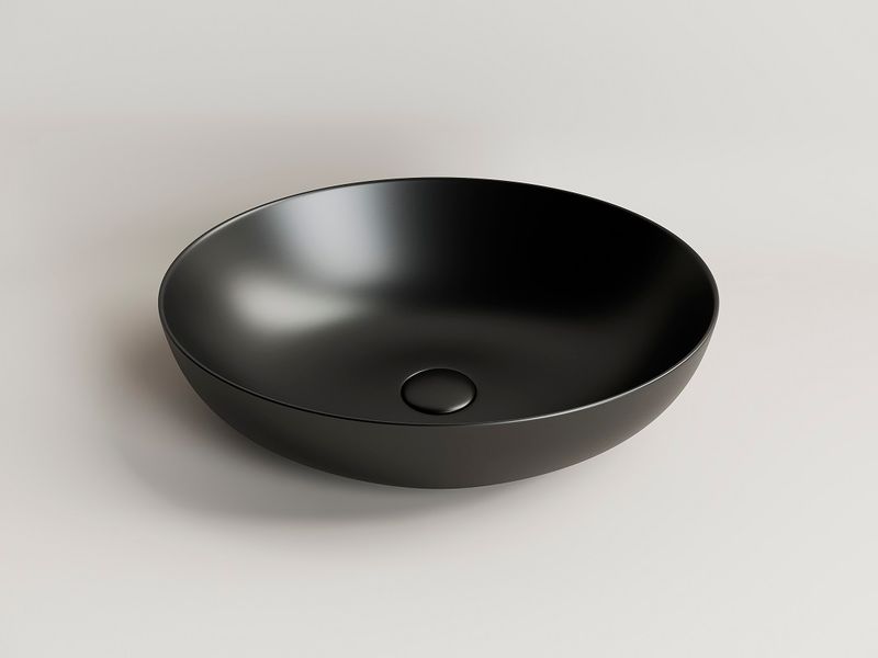 Раковина накладная Ceramica Nova Element CN6017MB 52x39.5 (черный матовый), без донного клапана