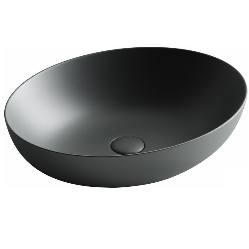 Раковина накладная Ceramica Nova Element CN6017MDH 52x39.5 (Темный Антрацит Матовый), без донного клапана
