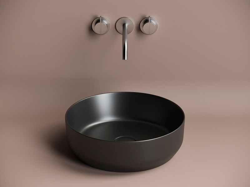 Раковина накладная Ceramica Nova Element CN6022MB 39x39 (черный матовый), без донного клапана