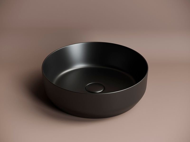 Раковина накладная Ceramica Nova Element CN6022MB 39x39 (черный матовый), без донного клапана