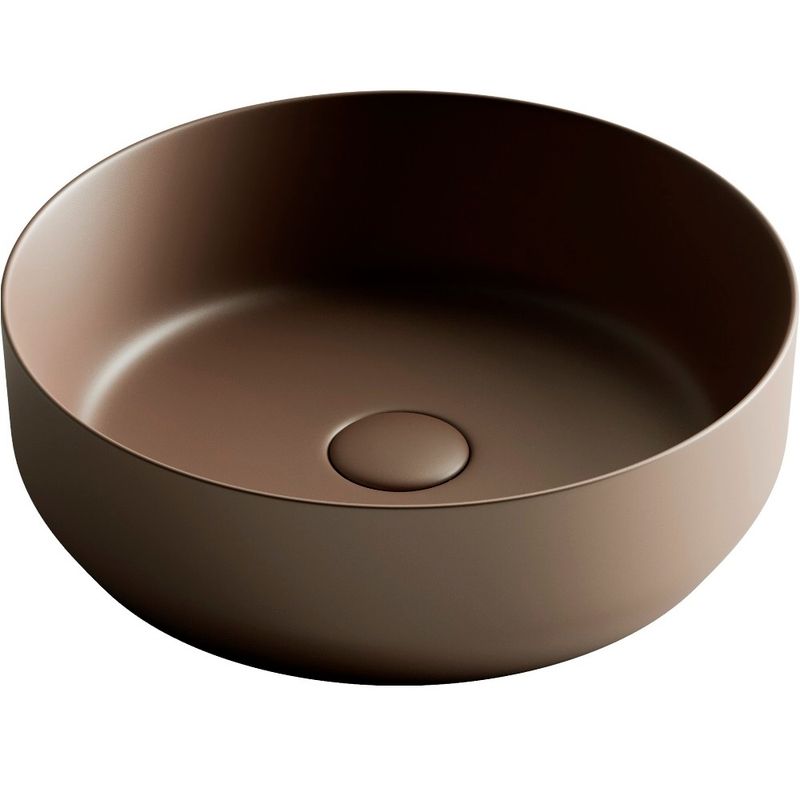 Раковина накладная Ceramica Nova Element CN6022MDB 39x39 (темно-коричневый), без донного клапана