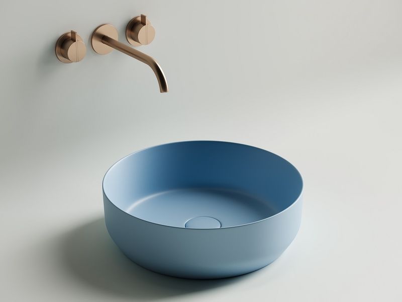 Раковина накладная Ceramica Nova Element CN6022ML 39x39 (голубой), без донного клапана