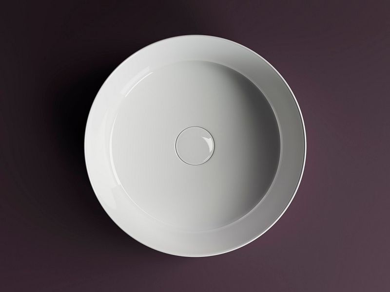 Раковина накладная Ceramica Nova Element CN6032 35.8x35.8 (белый глянцевый), без донного клапана