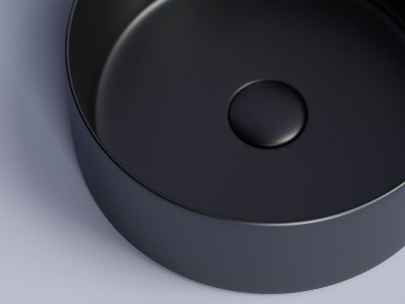 Раковина накладная Ceramica Nova Element CN6032MB 35.8x35.8 (черный матовый), без донного клапана