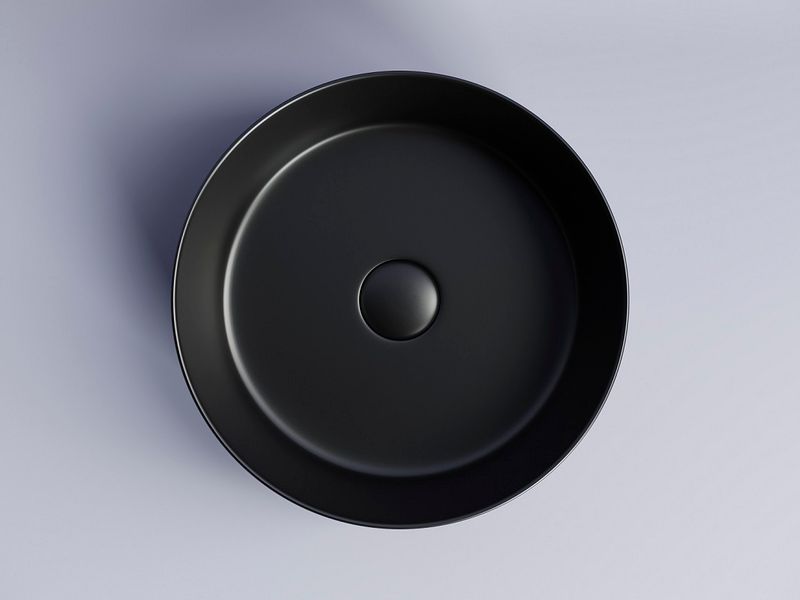 Раковина накладная Ceramica Nova Element CN6032MB 35.8x35.8 (черный матовый), без донного клапана