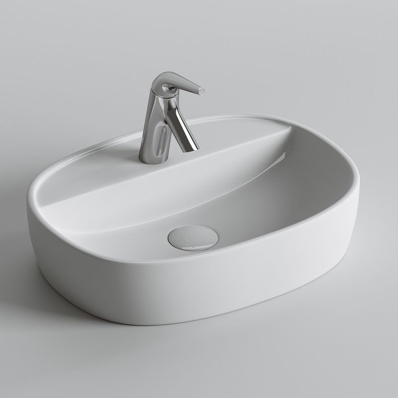 Раковина накладная Ceramica Nova Element CN6036 50x38 (белый), без донного клапана