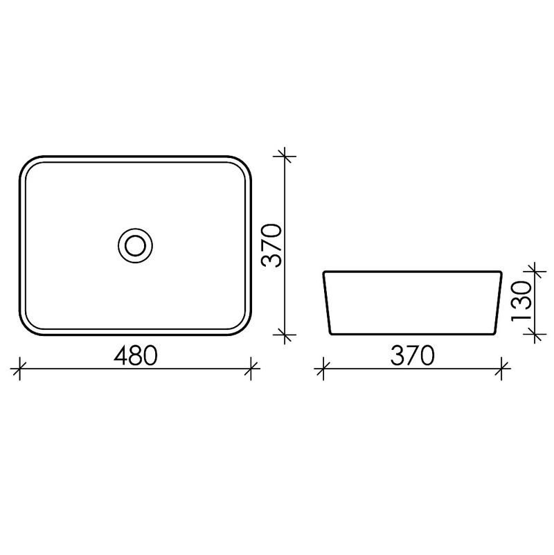 Раковина накладная Ceramica Nova Element CN6037 48x37(белый), без донного клапана