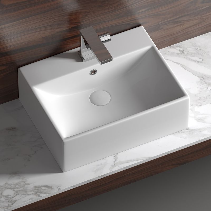 Раковина накладная Ceramica Nova Element CN6040 50x41(белый), без донного клапана