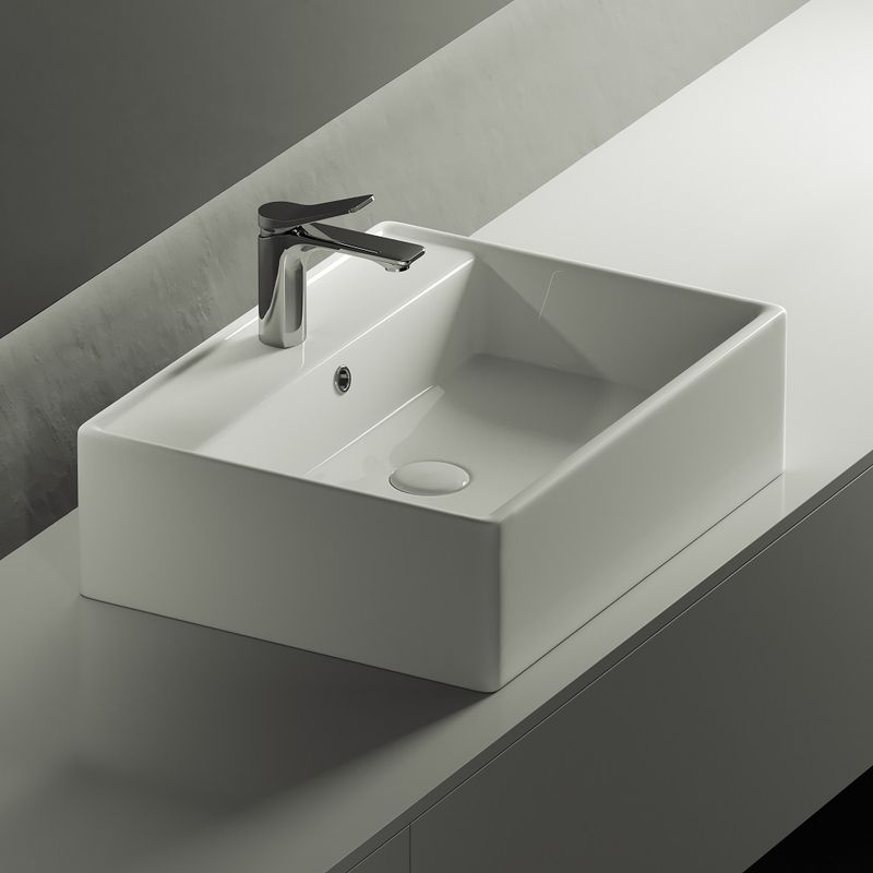 Раковина накладная Ceramica Nova Element CN6046 59x45 (белый), без донного клапана