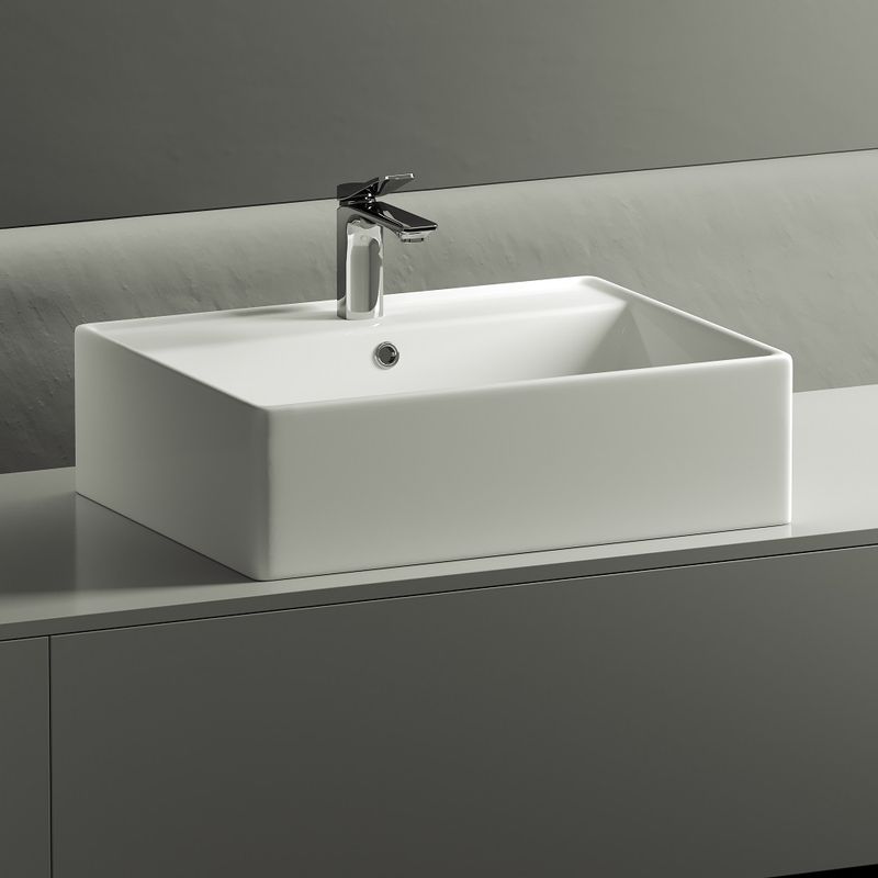 Раковина накладная Ceramica Nova Element CN6046 59x45 (белый), без донного клапана