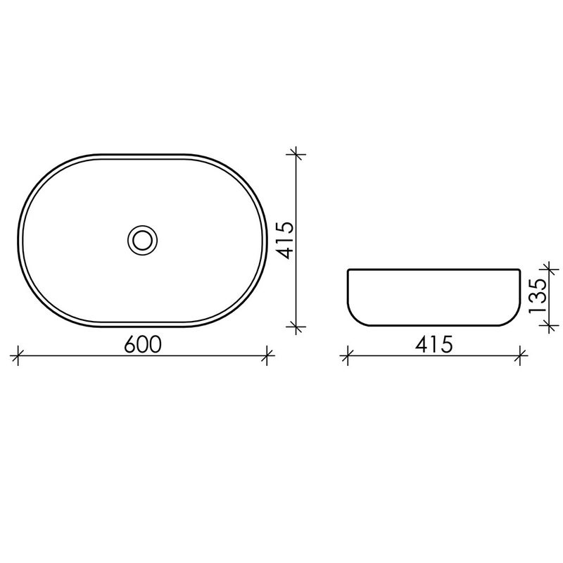 Раковина накладная Ceramica Nova Element CN6047 60x41.5 (белый глянцевый), без донного клапана