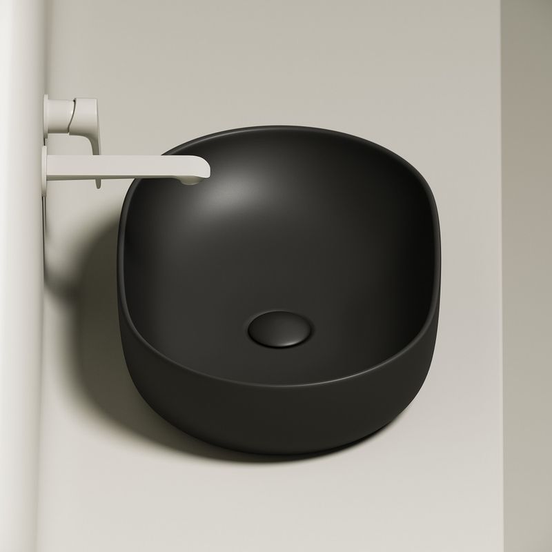 Раковина накладная Ceramica Nova Element CN6047MB 60x41.5 (черный матовый), без донного клапана