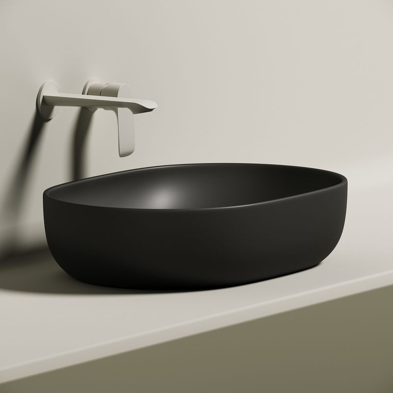 Раковина накладная Ceramica Nova Element CN6047MB 60x41.5 (черный матовый), без донного клапана