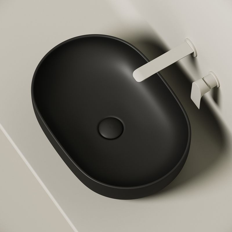 Раковина накладная Ceramica Nova Element CN6047MB 60x41.5 (черный матовый), без донного клапана