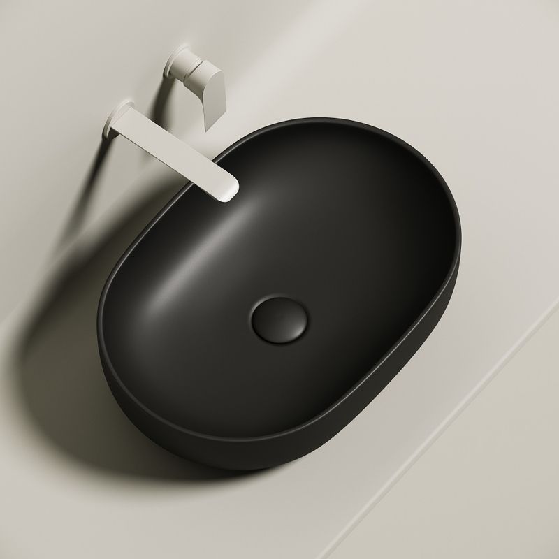 Раковина накладная Ceramica Nova Element CN6047MB 60x41.5 (черный матовый), без донного клапана