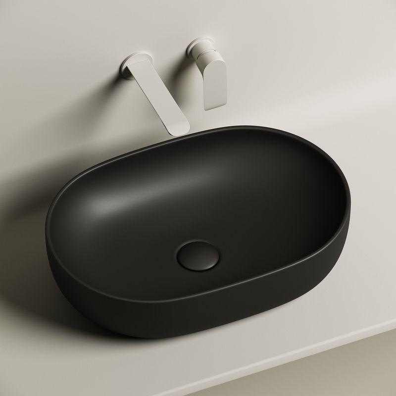 Раковина накладная Ceramica Nova Element CN6047MB 60x41.5 (черный матовый), без донного клапана
