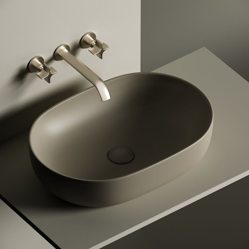 Раковина накладная Ceramica Nova Element CN6047MC 60x41.5 (капучино матовый), без донного клапана