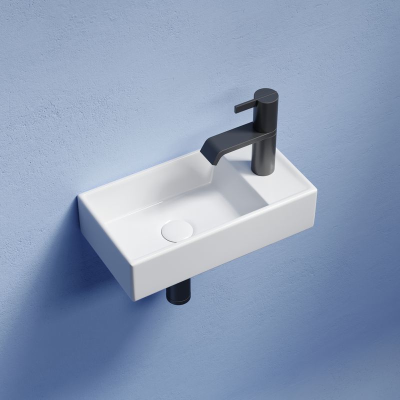Раковина подвесная Ceramicanova Element CN6051L 40.7x21.7x10 (белый), чаша слева