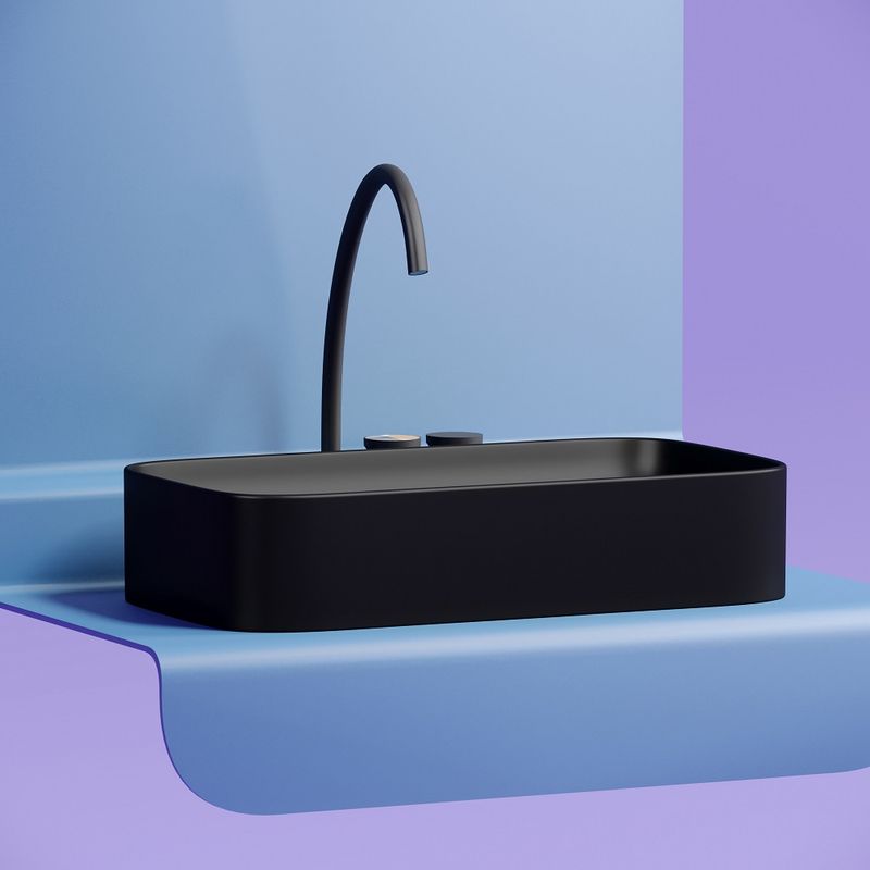 Раковина накладная Ceramicanova Element CN6054MB 70.5x38x15 (черный матовый), без донного клапана