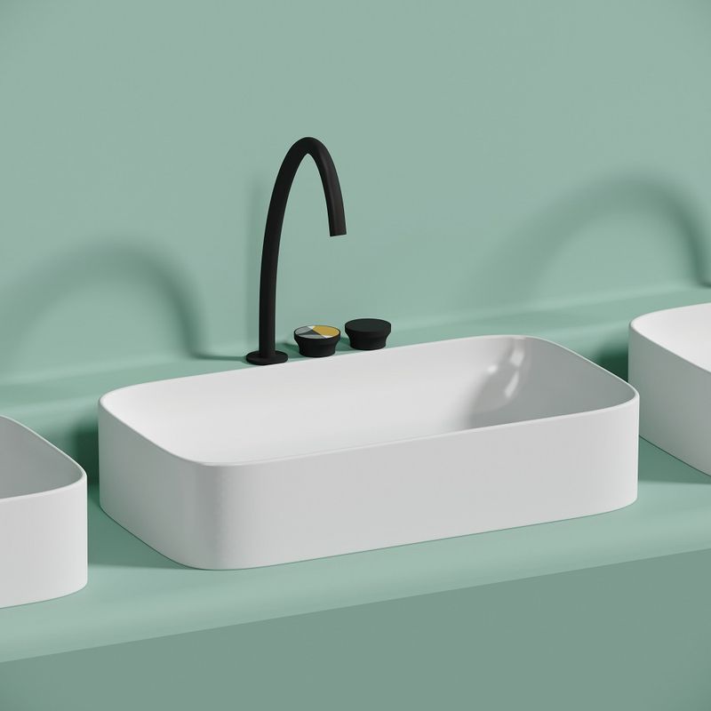 Раковина накладная Ceramicanova Element CN6054MW 70.5x38x15 (белый матовый), без донного клапана