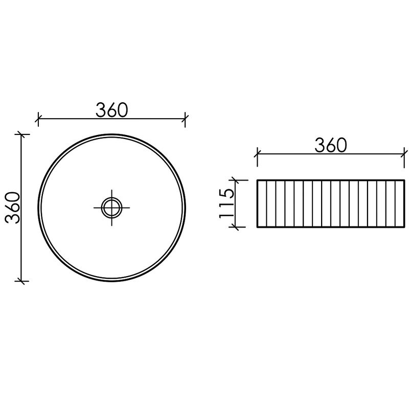 Раковина накладная Ceramicanova Element CN6057 36x36x11.5 (белый), без донного клапана