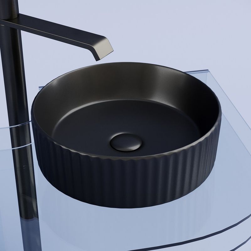 Раковина накладная Ceramicanova Element CN6057MB 36x36x11.5 (матовый черный), без донного клапана