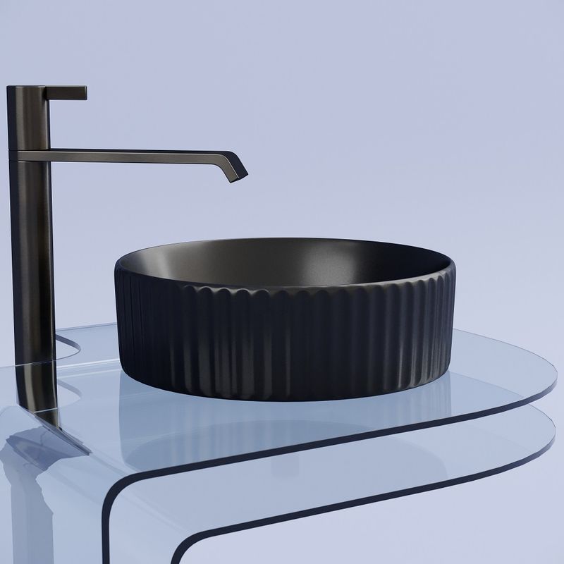Раковина накладная Ceramicanova Element CN6057MB 36x36x11.5 (матовый черный), без донного клапана