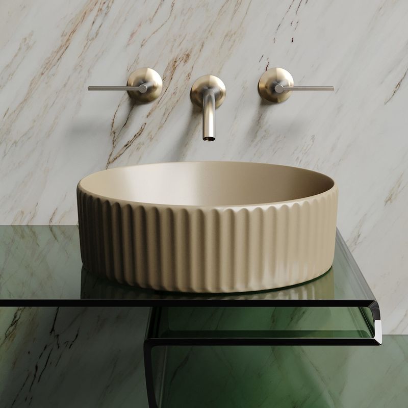 Раковина накладная Ceramicanova Element CN6057MC 36x36x11.5 (капучино матовый), без донного клапана