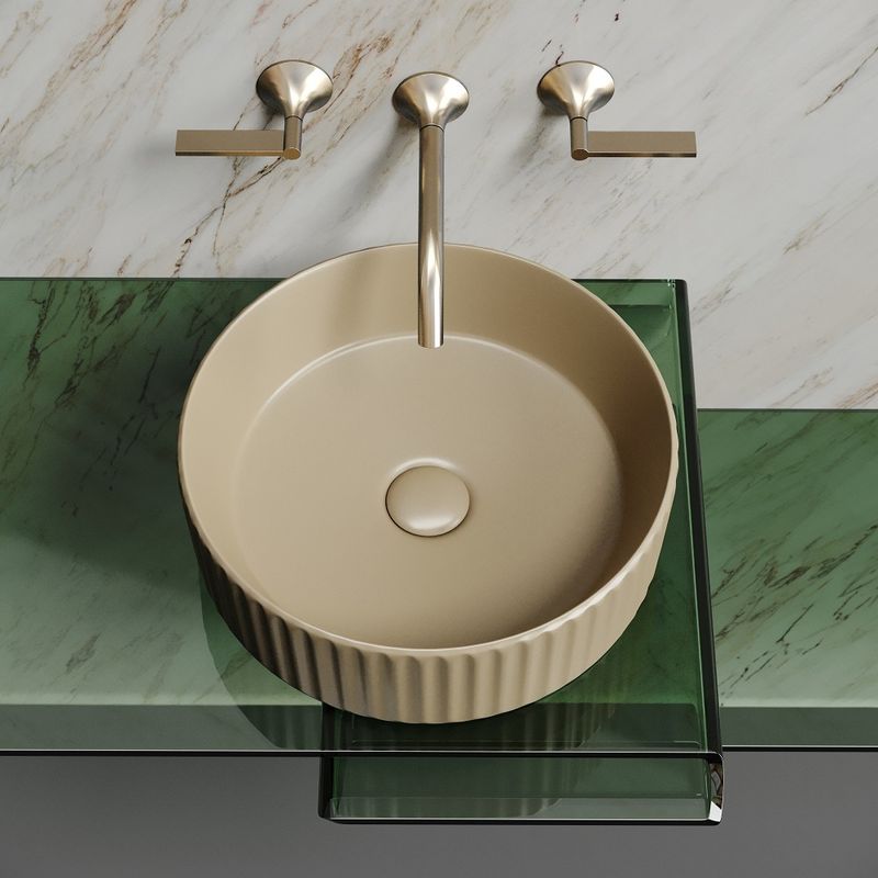 Раковина накладная Ceramicanova Element CN6057MC 36x36x11.5 (капучино матовый), без донного клапана