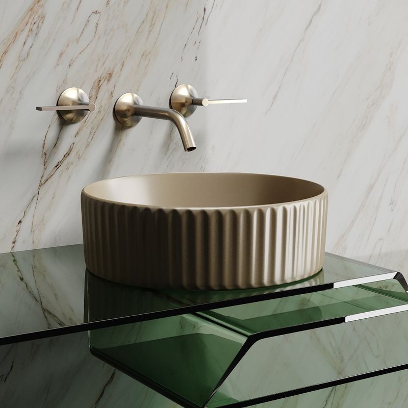 Раковина накладная Ceramicanova Element CN6057MC 36x36x11.5 (капучино матовый), без донного клапана