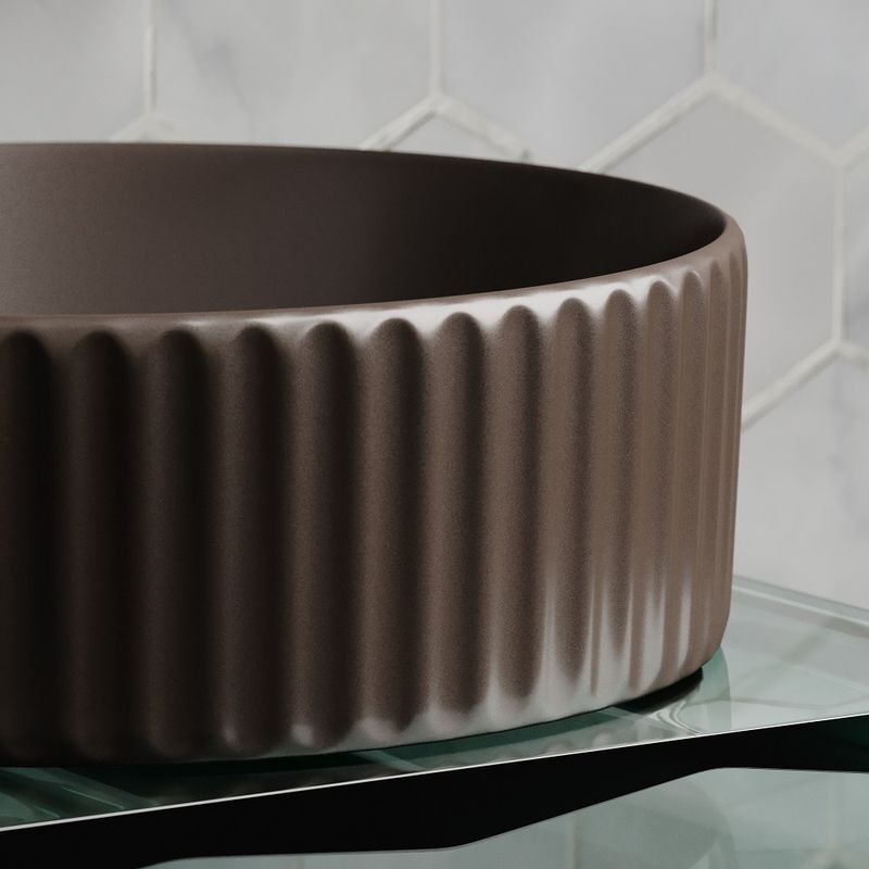 Раковина накладная Ceramicanova Element CN6057MDB 36x36x11.5 (коричневый матовый), без донного клапана