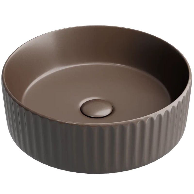 Раковина накладная Ceramicanova Element CN6057MDB 36x36x11.5 (коричневый матовый), без донного клапана