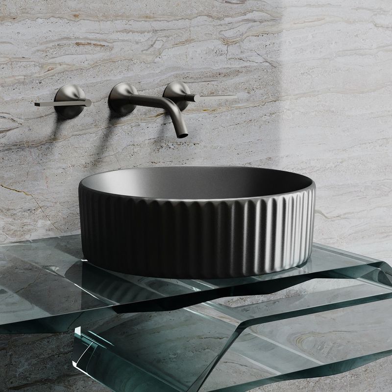 Раковина накладная Ceramicanova Element CN6057MDH 36x36x11.5 (темный антрацит матовый), без донного клапана