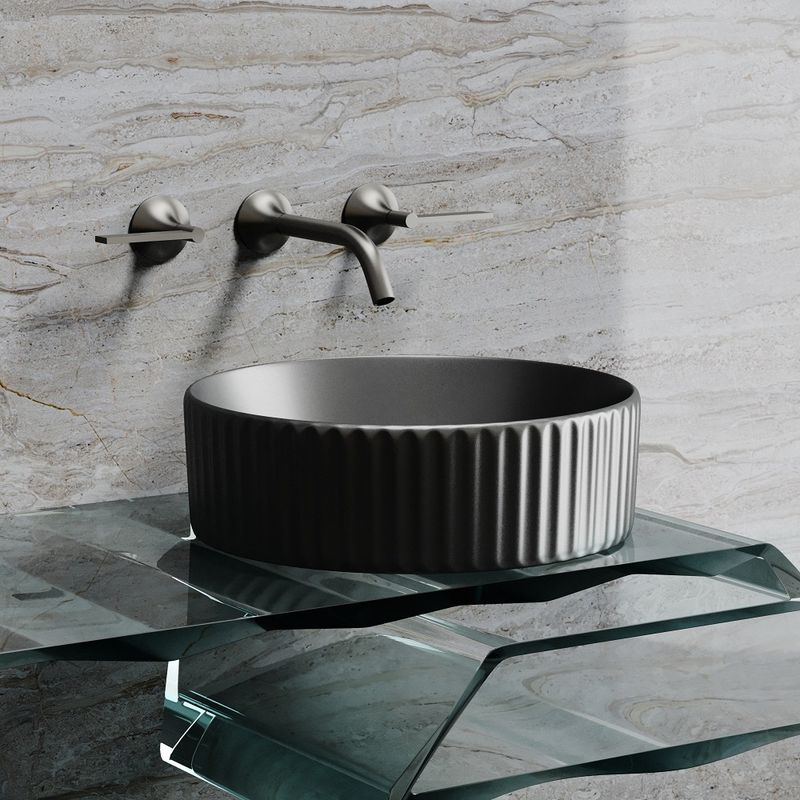 Раковина накладная Ceramicanova Element CN6057MDH 36x36x11.5 (темный антрацит матовый), без донного клапана