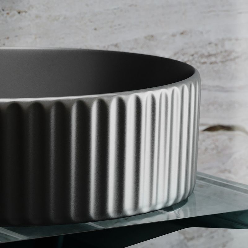Раковина накладная Ceramicanova Element CN6057MDH 36x36x11.5 (темный антрацит матовый), без донного клапана