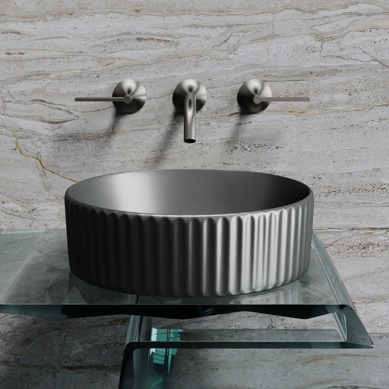 Раковина накладная Ceramicanova Element CN6057MDH 36x36x11.5 (темный антрацит матовый), без донного клапана