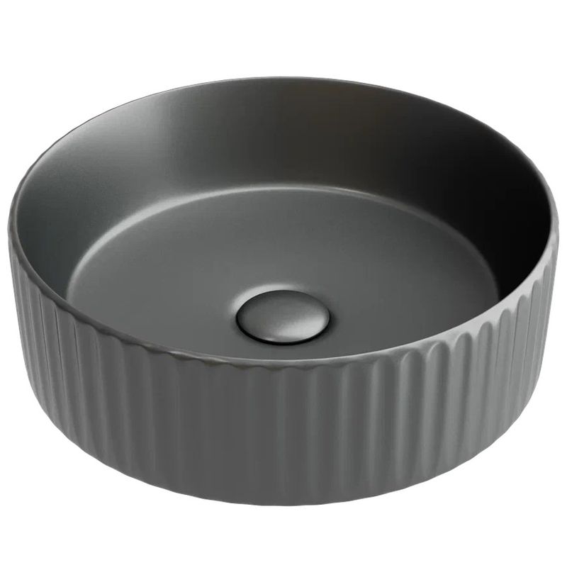 Раковина накладная Ceramicanova Element CN6057MDH 36x36x11.5 (темный антрацит матовый), без донного клапана