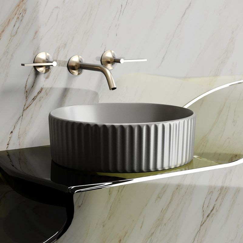 Раковина накладная Ceramicanova Element CN6057MH 36x36x11.5 (антрацит матовый), без донного клапана