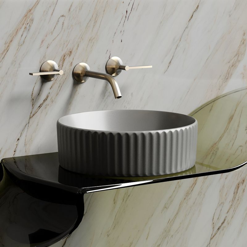 Раковина накладная Ceramicanova Element CN6057MH 36x36x11.5 (антрацит матовый), без донного клапана