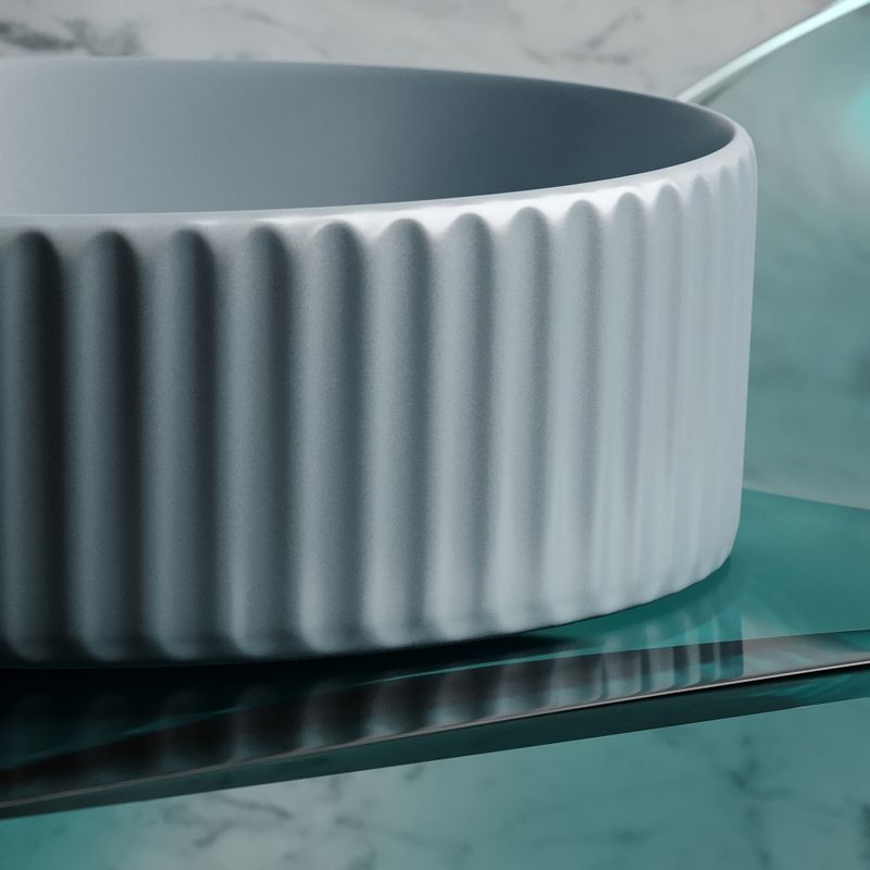 Раковина накладная Ceramicanova Element CN6057MHL 36x36x11.5 (серо-голубой матовый), без донного клапана