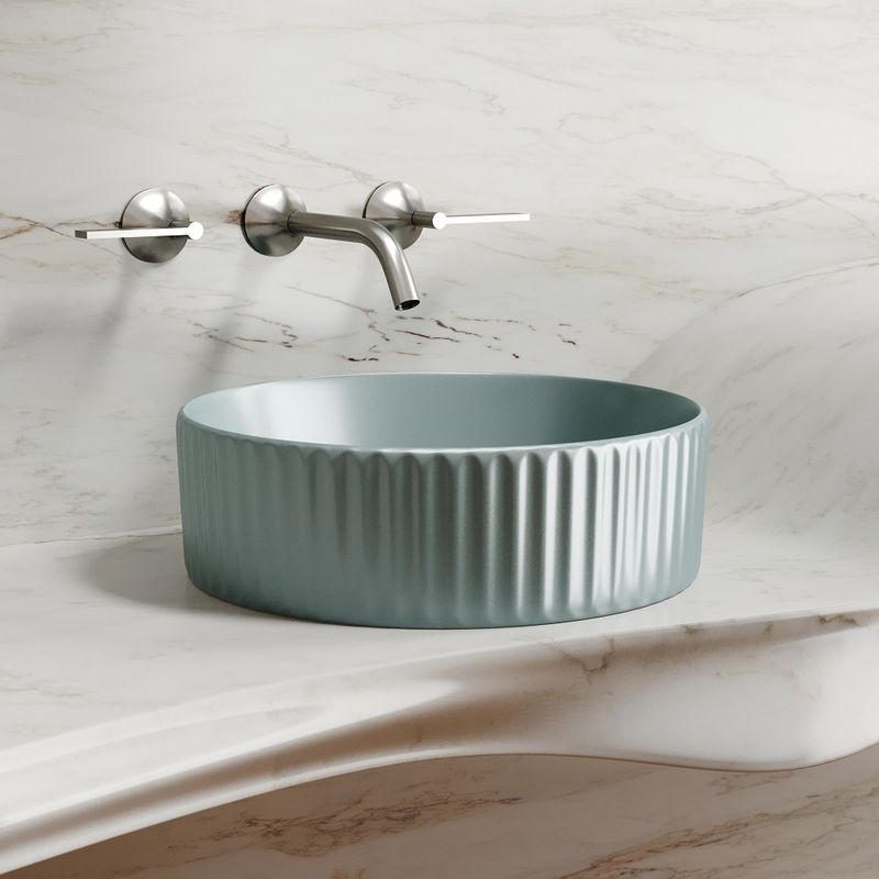 Раковина накладная Ceramicanova Element CN6057MLG 36x36x11.5 (зеленый матовый), без донного клапана