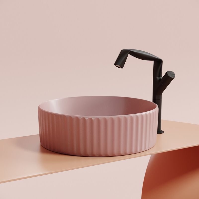 Раковина накладная Ceramicanova Element CN6057MP  36x36x11.5 (розовый матовый), без донного клапана