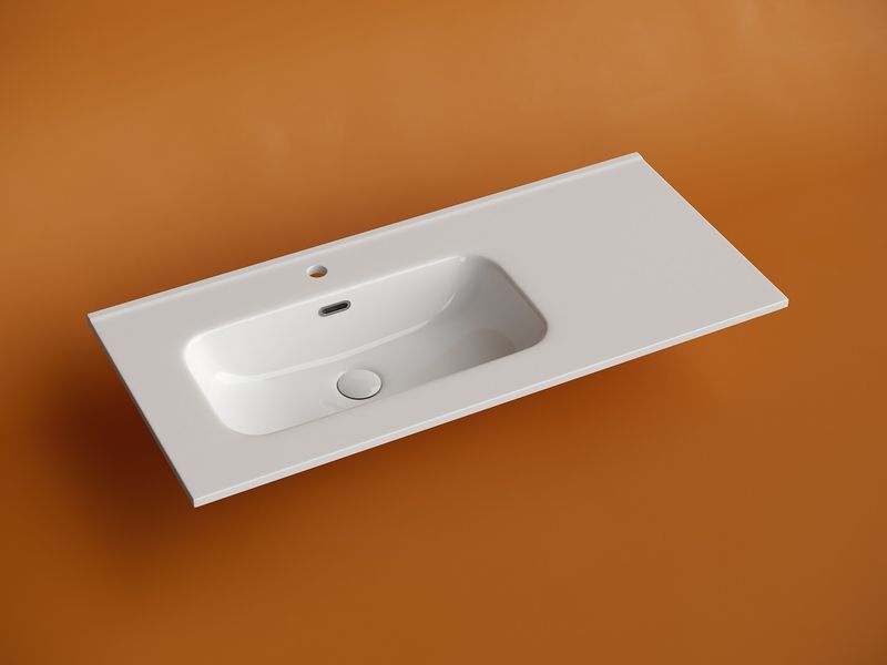 Раковина накладная Ceramicanova Element CN7003L 101x46.5 (белый), без донного клапана, левая