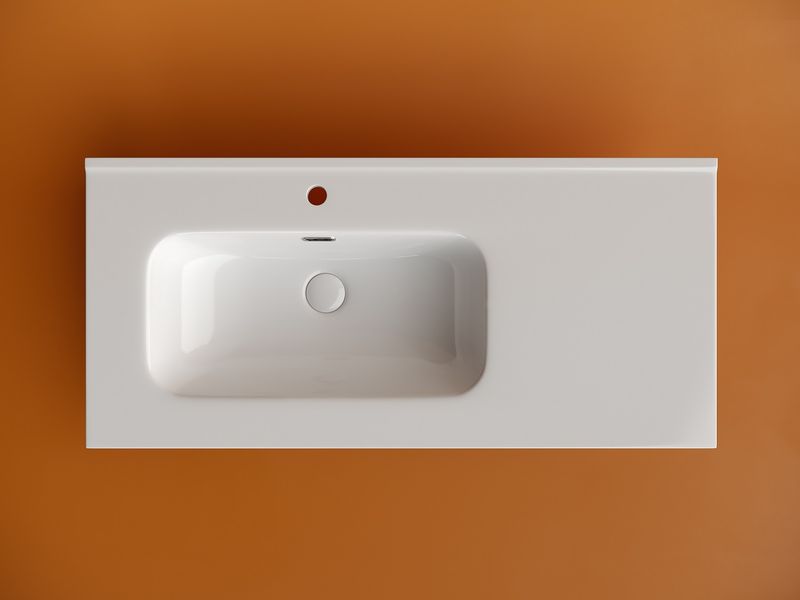 Раковина накладная Ceramicanova Element CN7003L 101x46.5 (белый), без донного клапана, левая